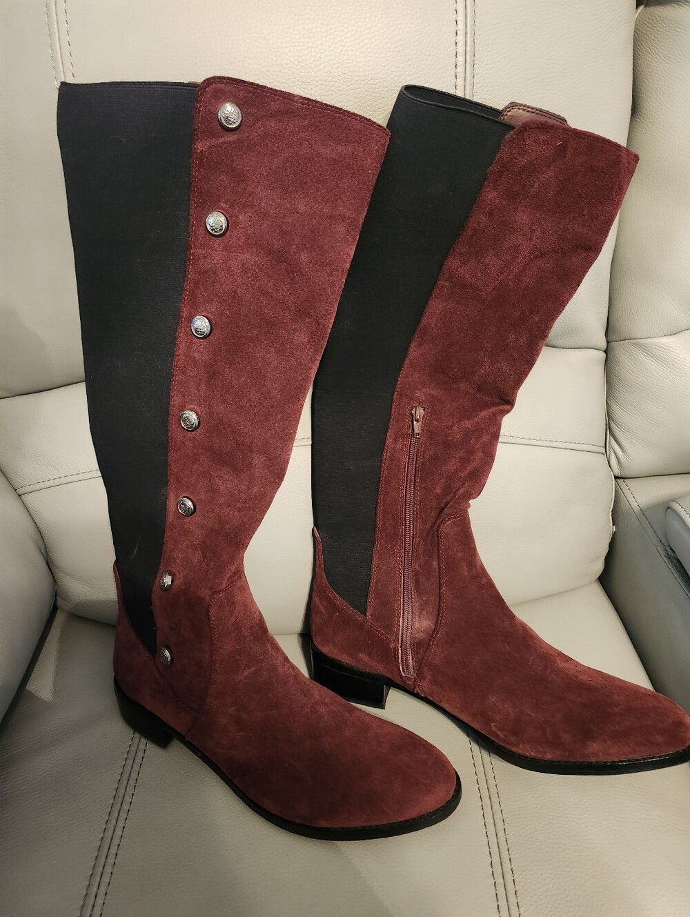 Vincre Camuto Women's Burgundy Suede Knee-High Boots